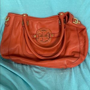 Red/Orange/Coral Tory Burch shoulder purse